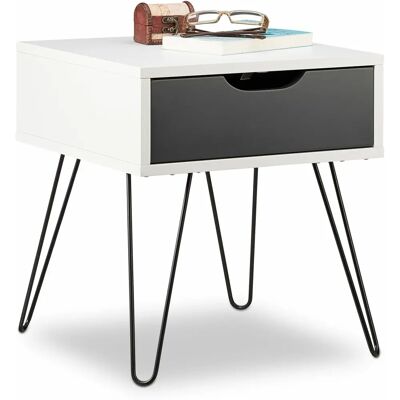 Relaxdays Kleines Nachttisch - Modernes Design, Großes Fach, 44x40x40cm Relaxdays Kleines Nachttisch - Modernes Design, Großes Fach, 44x40x40cm