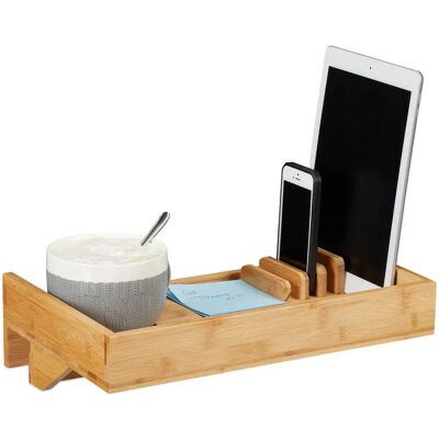 Relaxdays Bambus Nachttisch-Tablett - Platzsparend, Handy-Organizer Relaxdays Bambus Nachttisch-Tablett - Platzsparend, Handy-Organizer