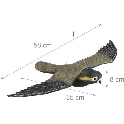 RELAXDAYS - Falco Spaventapasseri - 58x35x8 cm - PE plastic - Vogelverjager standbeeld RELAXDAYS - Falco Spaventapasseri - 58x35x8 cm - PE plastic - Vogelverjager standbeeld