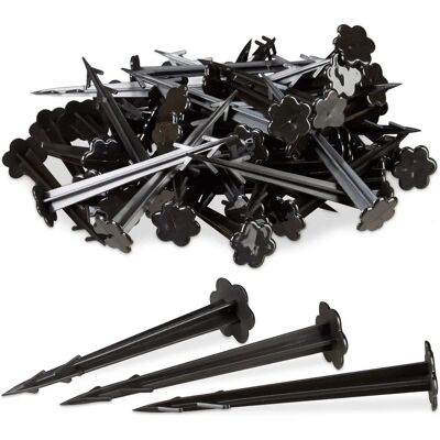 RELAXDAYS Kunststoff-Pfähle - 100er Pack - 11,5 cm - Schwarz - Bodenhülsen RELAXDAYS Kunststoff-Pfähle - 100er Pack - 11,5 cm - Schwarz - Bodenhülsen