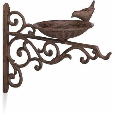 Relaxdays Bird Bath - Iron Wall-Mount Decor - 24x28x14 cm Relaxdays Bird Bath - Iron Wall-Mount Decor - 24x28x14 cm