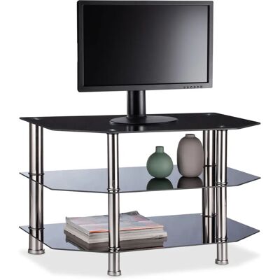Relaxdays TV-Halterung/Stand Schwarz Silber - TV Mount/Stand Relaxdays TV-Halterung/Stand Schwarz Silber - TV Mount/Stand