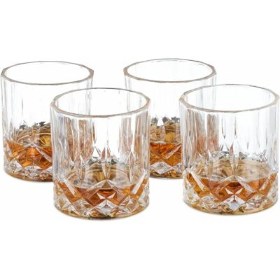 Set di 4 bicchieri da whisky in cristallo - 200ml - Trasparente Set di 4 bicchieri da whisky in cristallo - 200ml - Trasparente
