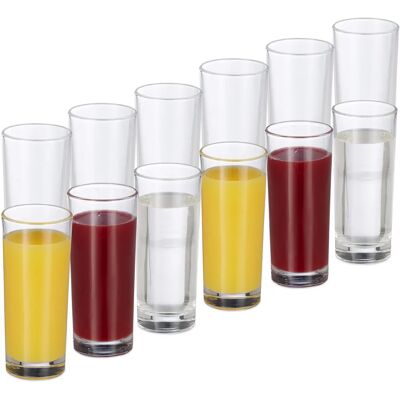 Relaxdays Set di 12 Bicchieri Alti - 300ml, Lavabile in Lavastoviglie Relaxdays Set di 12 Bicchieri Alti - 300ml, Lavabile in Lavastoviglie