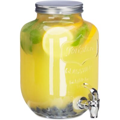 Relaxdays Argento Trasparente Vintage Dispenser per Bevande - Dispenser Relaxdays Argento Trasparente Vintage Dispenser per Bevande - Dispenser