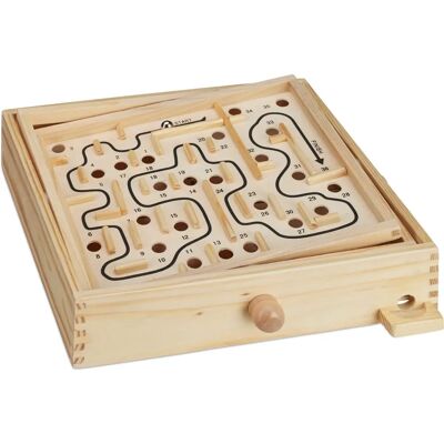 Relaxdays Holzlabyrinth Spiel - Geschicklichkeitsspiel ab 3 Jahren Relaxdays Holzlabyrinth Spiel - Geschicklichkeitsspiel ab 3 Jahren