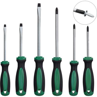 Relaxdays 6-delars skruvmejselset - Professionella magnetiska krom-vanadium-verktyg Relaxdays 6-delars skruvmejselset - Professionella magnetiska krom-vanadium-verktyg