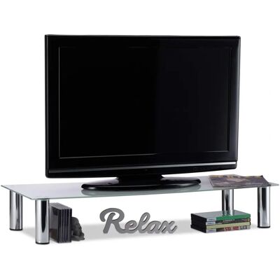 Relaxdays TV-ställning Glas Metall 10kg - Rektangel Relaxdays TV-ställning Glas Metall 10kg - Rektangel