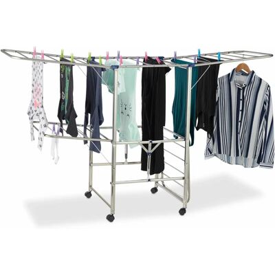 Relaxdays Modell 10023829 Wäscheständer - Klappbar, 2 Ebenen, Räder Relaxdays Modell 10023829 Wäscheständer - Klappbar, 2 Ebenen, Räder