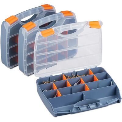 Relaxdays Scatola Attrezzi - Plastica Grigia Resistente Relaxdays Scatola Attrezzi - Plastica Grigia Resistente