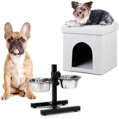 RELAXDAYS - Home Sweet Deluxe - Doppia ciotola - Bianco - Stazione alimentazione cani RELAXDAYS - Home Sweet Deluxe - Doppia ciotola - Bianco - Stazione alimentazione cani
