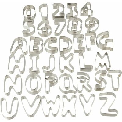 Relaxdays Ausstecher-Set - Buchstaben & Zahlen - Silber - Keksausstecher Relaxdays Ausstecher-Set - Buchstaben & Zahlen - Silber - Keksausstecher