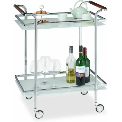 Relaxdays Serveringsvagn - Frostad Glas, 2 Hyllor Relaxdays Serveringsvagn - Frostad Glas, 2 Hyllor