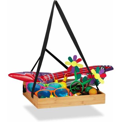 Relaxdays 10024593 bamboo vendor tray for selling snacks and drinks - Party game Relaxdays 10024593 bamboo vendor tray for selling snacks and drinks - Party game