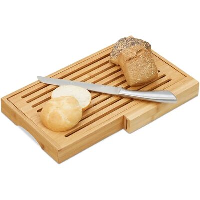 Relaxdays bambu brödskärbräda med smulfack - Köksaccessoar Relaxdays bambu brödskärbräda med smulfack - Köksaccessoar