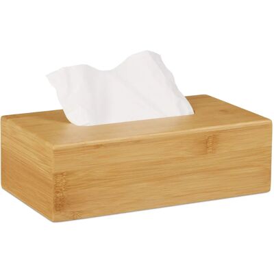 Relaxdays Bamboo Tissue Box - Natural, Compact, Decorative Relaxdays Bamboo Tissue Box - Natural, Compact, Decorative