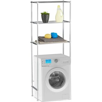 Relaxdays Étagère murale pour salle de bain - Argent - 3 étagères - Gain de place - Modèle hlp 162 x 63 x 30 cm - Publicité Relaxdays Étagère murale pour salle de bain - Argent - 3 étagères - Gain de place - Modèle hlp 162 x 63 x 30 cm - Publicité
