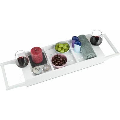 Relaxdays Bamboo Bath Tray - Adjustable, Holds Wine & Phone Relaxdays Bamboo Bath Tray - Adjustable, Holds Wine & Phone