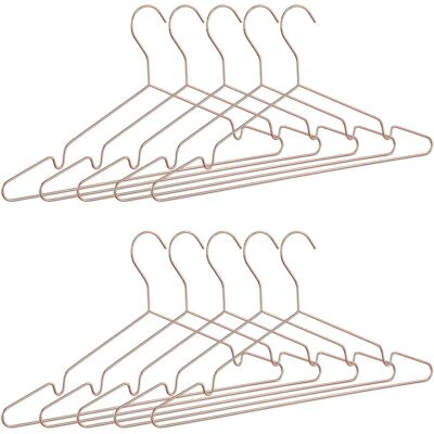 Relaxdays Perchas de Oro Rosa Juego de 10 - Perchas para Ropa Relaxdays Perchas de Oro Rosa Juego de 10 - Perchas para Ropa