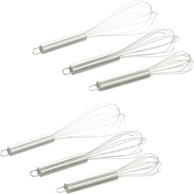 RELAXDAYS Set di 3 Fruste in Acciaio Inox - 8, 10, 12 pollici RELAXDAYS Set di 3 Fruste in Acciaio Inox - 8, 10, 12 pollici