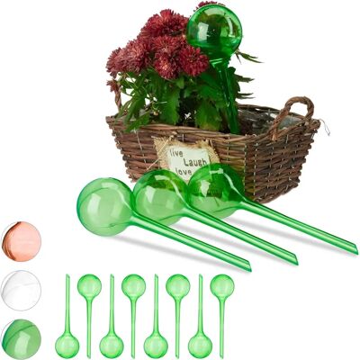 Relaxdays Pflanzbewässerungskugeln - 12 Stück, Grün, 2 Wochen Relaxdays Pflanzbewässerungskugeln - 12 Stück, Grün, 2 Wochen
