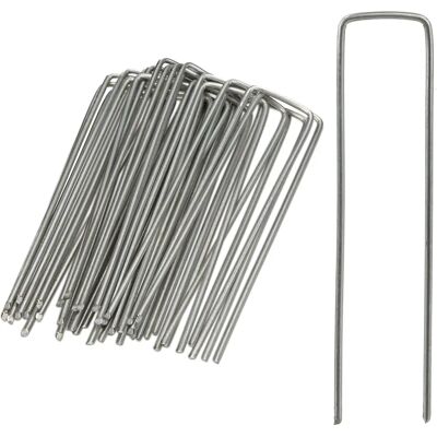 Relaxdays - Garden stakes set 500 galvanized steel, 15cm, silver - Garden Stakes Relaxdays - Garden stakes set 500 galvanized steel, 15cm, silver - Garden Stakes