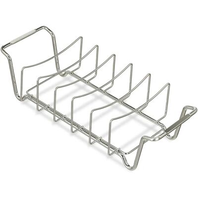 Relaxdays Supporto per Costine 2 in 1 - Griglia e Vassoio Relaxdays Supporto per Costine 2 in 1 - Griglia e Vassoio