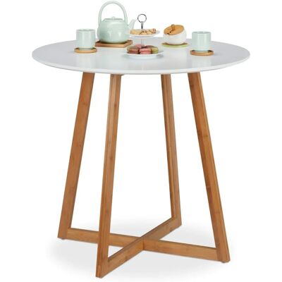 Table Ronde en Bambou Scandinave Relaxdays - Petit Espace - 2 Personnes - Publicité Table Ronde en Bambou Scandinave Relaxdays - Petit Espace - 2 Personnes - Publicité