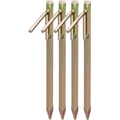 Relaxdays Ensemble de 4 piquets de camping XL - Acier galvanisé Relaxdays Ensemble de 4 piquets de camping XL - Acier galvanisé