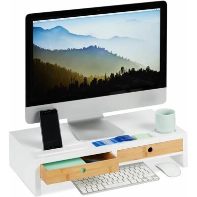 Relaxdays Monitorhållare - Ergonomiskt stöd med förvaring Relaxdays Monitorhållare - Ergonomiskt stöd med förvaring