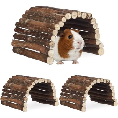 RELAXDAYS - 3x Wooden Rodent Bridge - Flexible, Natural - 29x17cm RELAXDAYS - 3x Wooden Rodent Bridge - Flexible, Natural - 29x17cm