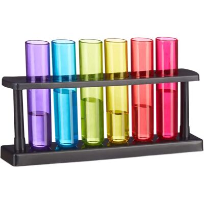 Relaxdays Test Tube Shot Glass Set - 60 pcs, Multi-color Relaxdays Test Tube Shot Glass Set - 60 pcs, Multi-color