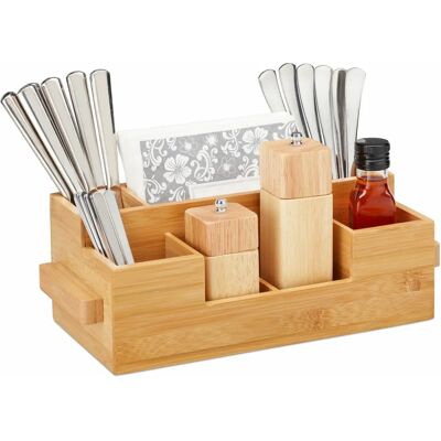 Relaxdays Bamboo Utensil Organizer - Kitchenware Storage Relaxdays Bamboo Utensil Organizer - Kitchenware Storage