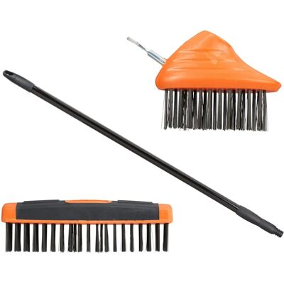 Set de Cepillos para Juntas de Jardín - Acero al Carbón, Mango Telescópico, 2 Piezas Set de Cepillos para Juntas de Jardín - Acero al Carbón, Mango Telescópico, 2 Piezas