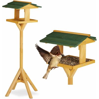 Relaxdays Bird Feeder - Natural Wood, 117cm, Green Relaxdays Bird Feeder - Natural Wood, 117cm, Green