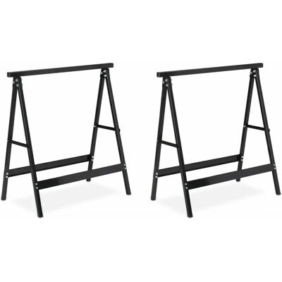 Relaxdays Cavalletto da Lavoro - 75 cm, Acciaio, Nero - Supporto fai-da-te Relaxdays Cavalletto da Lavoro - 75 cm, Acciaio, Nero - Supporto fai-da-te
