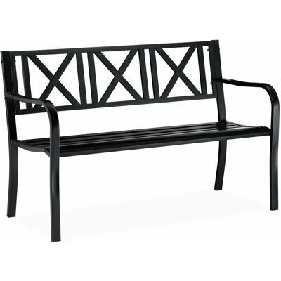Relaxdays Tuinbank, 2 Zits, Zwart - Tuinmeubel Relaxdays Tuinbank, 2 Zits, Zwart - Tuinmeubel