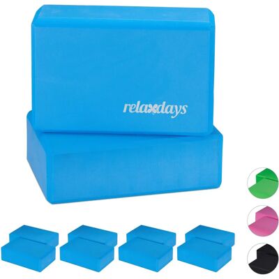 Relaxdays 10er Yoga-Block-Set aus Schaumstoff, rutschfest, Blau - Übungshelfer Relaxdays 10er Yoga-Block-Set aus Schaumstoff, rutschfest, Blau - Übungshelfer