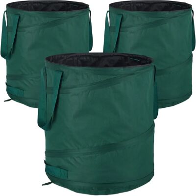 Relaxdays 10026437 Gartenabfallsäcke - Set aus 3, 85L, Grün Relaxdays 10026437 Gartenabfallsäcke - Set aus 3, 85L, Grün