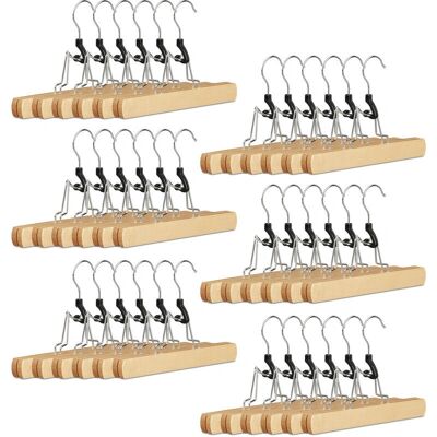 RELAXDAYS - Juego de 36 perchas de madera, ganchos giratorios 360°, inserto de fieltro RELAXDAYS - Juego de 36 perchas de madera, ganchos giratorios 360°, inserto de fieltro