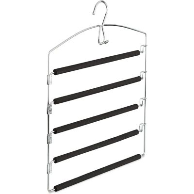 RELAXDAYS Juego de 4 perchas de pantalones de acero cromado RELAXDAYS Juego de 4 perchas de pantalones de acero cromado