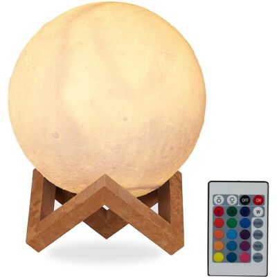 RELAXDAYS Luna 3D Lampka księżycowa - LED, bezprzewodowa, 16 kolorów RELAXDAYS Luna 3D Lampka księżycowa - LED, bezprzewodowa, 16 kolorów