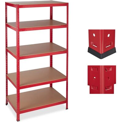 Relaxdays Estante de Aço Pesada - 5 Prateleiras - 1325kg - 180x90x60cm Relaxdays Estante de Aço Pesada - 5 Prateleiras - 1325kg - 180x90x60cm