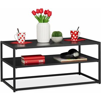 Relaxdays Zwarte Koffietafel - Salontafel en bijzettafel Relaxdays Zwarte Koffietafel - Salontafel en bijzettafel
