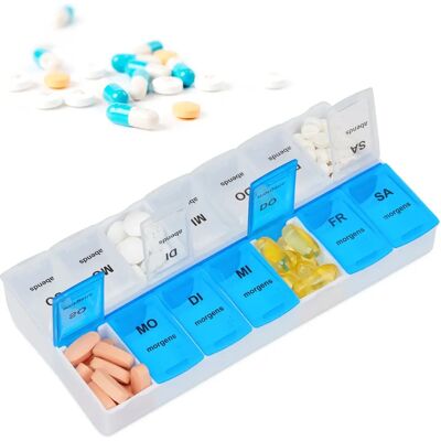 RELAXDAYS 2x Pill Organizer 7 Days - Medicine Container RELAXDAYS 2x Pill Organizer 7 Days - Medicine Container