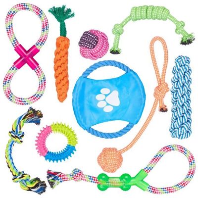 Relaxdays Honden Speelgoed Set - Kleurrijk, Duurzaam, 10 stuks Relaxdays Honden Speelgoed Set - Kleurrijk, Duurzaam, 10 stuks