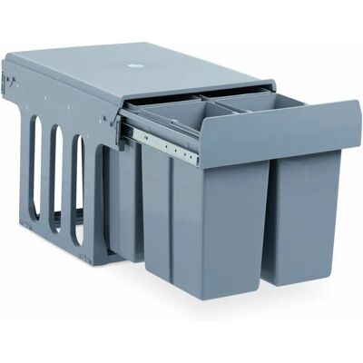 Relaxdays Recycling Bin on Rails 35x34x48cm Grey Relaxdays Recycling Bin on Rails 35x34x48cm Grey