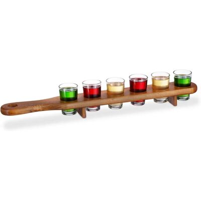 Relaxdays - Shot Glass Stand - Marron - Shot Glass Set - Publicité Relaxdays - Shot Glass Stand - Marron - Shot Glass Set - Publicité
