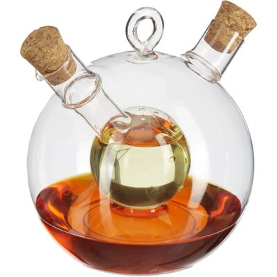 Relaxdays Öl- und Essigspender - Doppeltes Glas mit Korken Relaxdays Öl- und Essigspender - Doppeltes Glas mit Korken