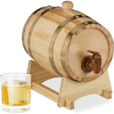 Relaxdays Fût en Bois 1,25L avec Robinet et Support - Distributeur de boissons Relaxdays Fût en Bois 1,25L avec Robinet et Support - Distributeur de boissons